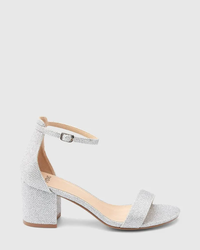 NOVO Shoes PUSHA SILVER Women Block Heels
