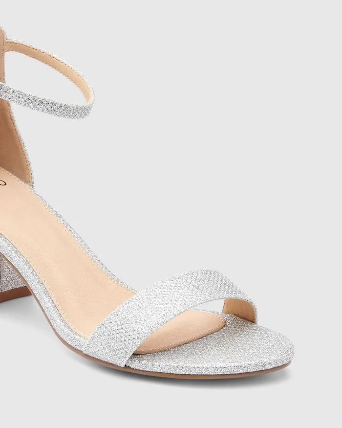NOVO Shoes PUSHA SILVER Women Block Heels NOVO Shoes PUSHA SILVER Women Block Heels