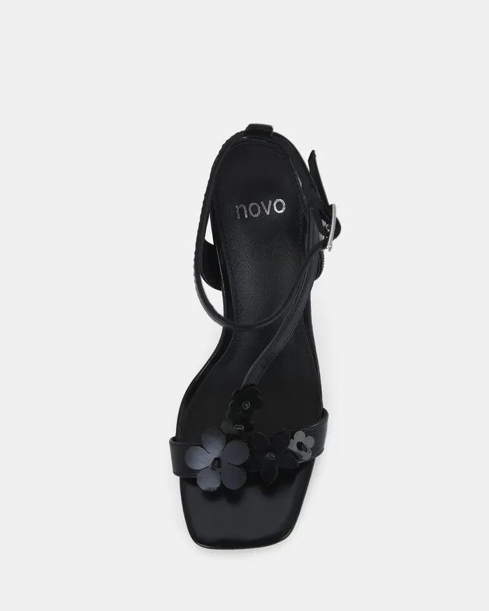 NOVO Shoes ZATHENA BLACK Open Toe Heels Women Party