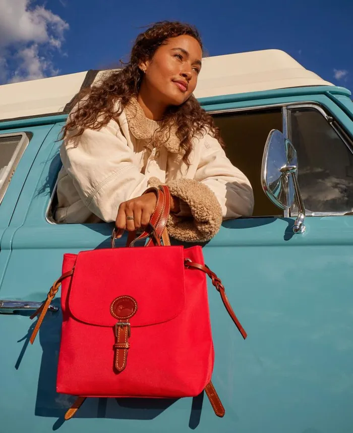 Nylon Flap Backpack Red Woman Dooney and Bourke Backpacks Nylon Flap Backpack Red Woman Dooney and Bourke Backpacks