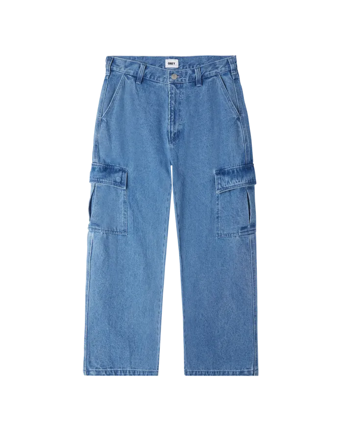 OBEY Clothing BIGWIG CARGO DENIM PANT Light Indigo Men BOTTOMS