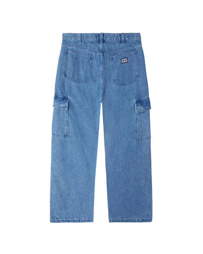 OBEY Clothing BIGWIG CARGO DENIM PANT Light Indigo Men BOTTOMS