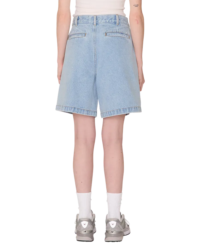 OBEY Clothing BOTTOMS Women ELI II DENIM PLEATED SHORT Cirrus
