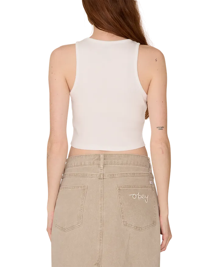 OBEY Clothing SPRINKLED MEGAN TANK White Women TSHIRTS