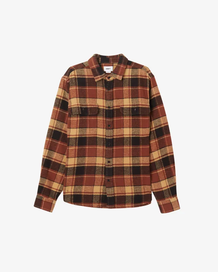 OBEY Clothing TOPS Men HARDWORK LEON SHIRT Sepia Multi