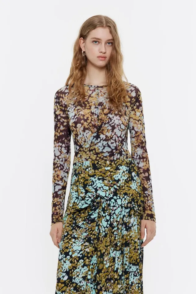 Ocher Leomimosa Tulle Tshirt Leomimosa Ochre Women Bimba Y Lola TShirts