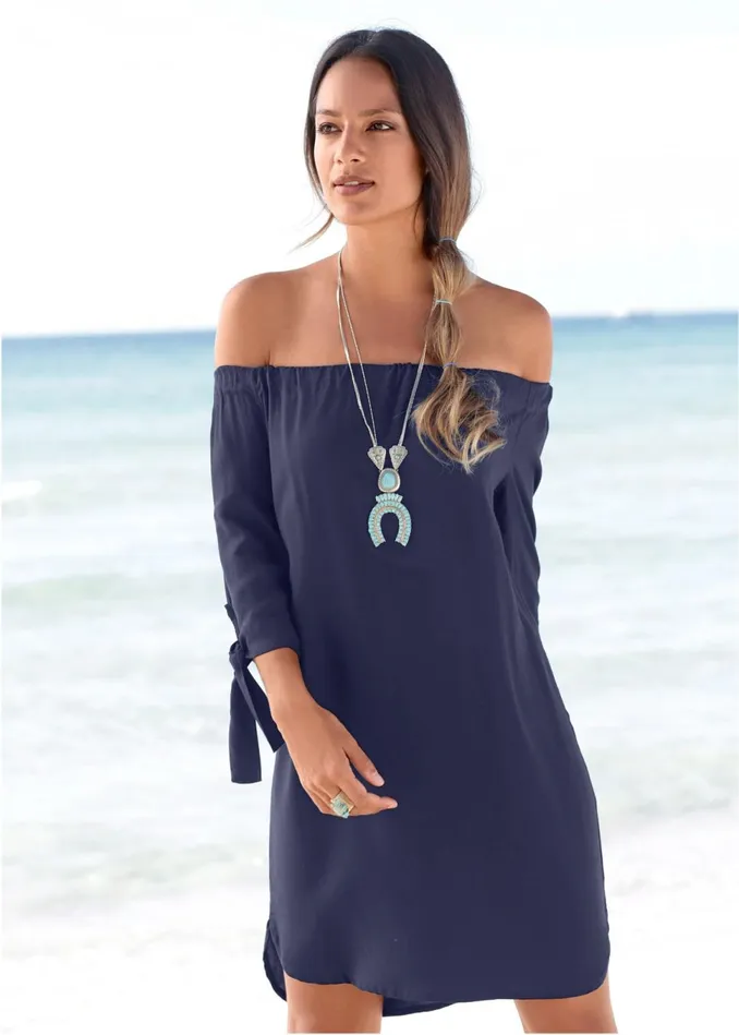 OffTheShoulder Dress Navy Women VENUS Sundresses