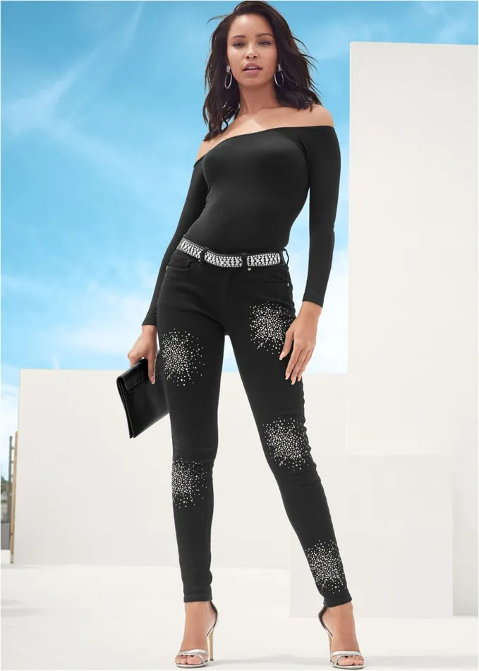 OffTheShoulder Top Black Women VENUS Venus Basics Tops