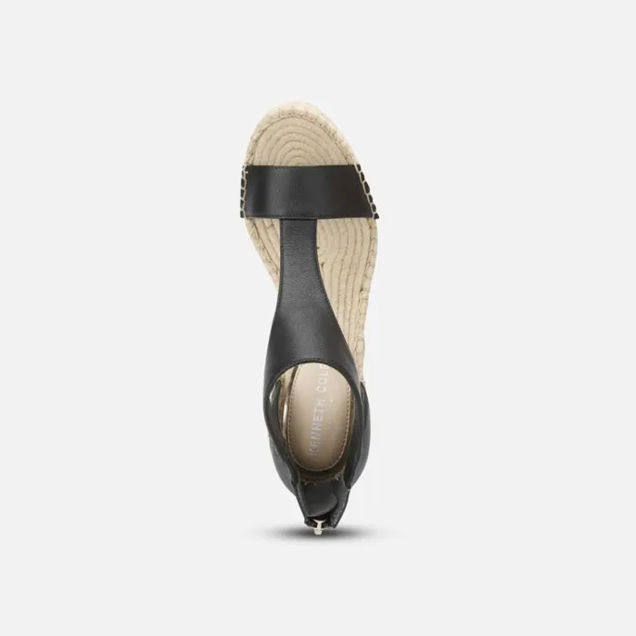 Olivia Leather TStrap Sandal Black Women Kenneth Cole Sandals