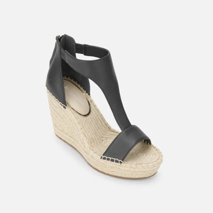 Olivia Leather TStrap Sandal Black Women Kenneth Cole Sandals