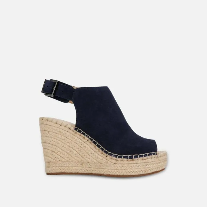 Olivia Suede Espadrille Wedge Navy Women Kenneth Cole Sandals
