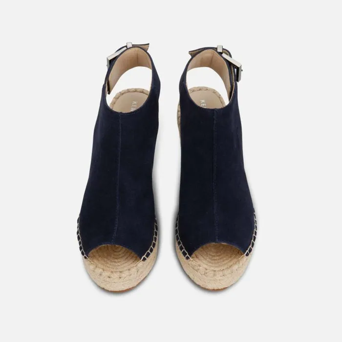 Olivia Suede Espadrille Wedge Navy Women Kenneth Cole Sandals