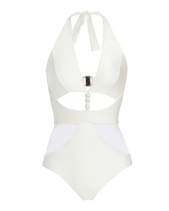 One Pieces Women PatBO Pearl Beaded One Piece X Harrods Exclusive