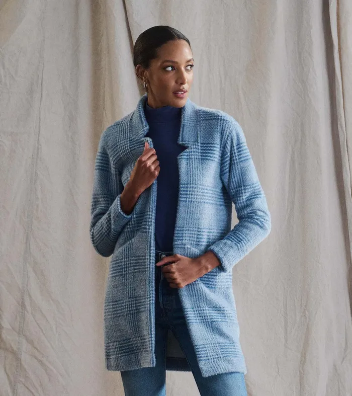 Open Front Jacket 8211 Blue Check Hatley