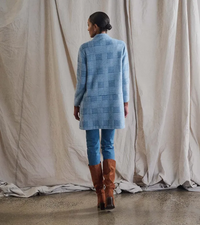 Open Front Jacket 8211 Blue Check Hatley