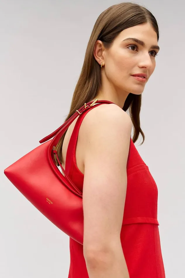 Oroton Cinder Mini Baguette Dark Poppy Women Mini Bags Oroton Cinder Mini Baguette Dark Poppy Women Mini Bags