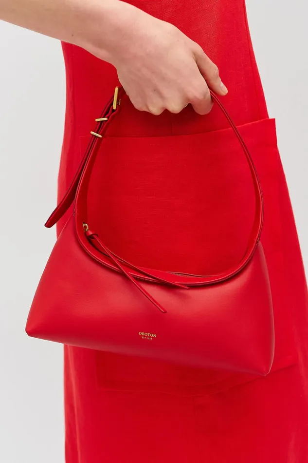Oroton Cinder Mini Baguette Dark Poppy Women Mini Bags Oroton Cinder Mini Baguette Dark Poppy Women Mini Bags