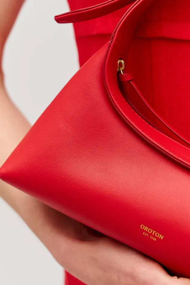 Oroton Cinder Mini Baguette Dark Poppy Women Mini Bags Oroton Cinder Mini Baguette Dark Poppy Women Mini Bags