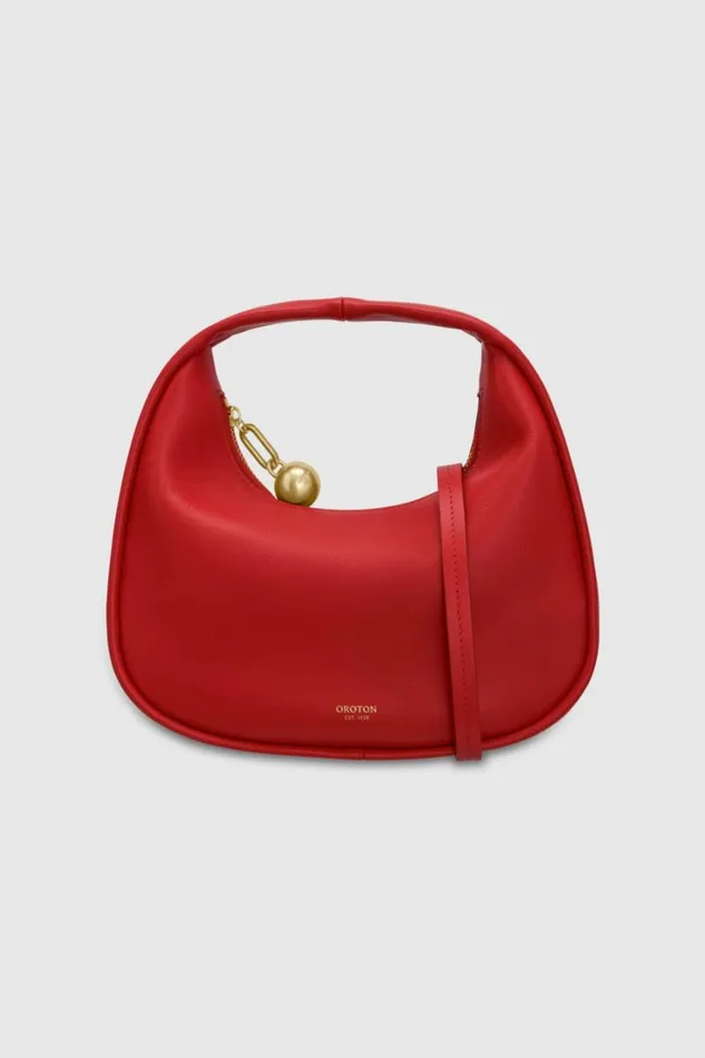 Oroton Clara Smooth Mini Bag Dark Poppy Women Mini Bags