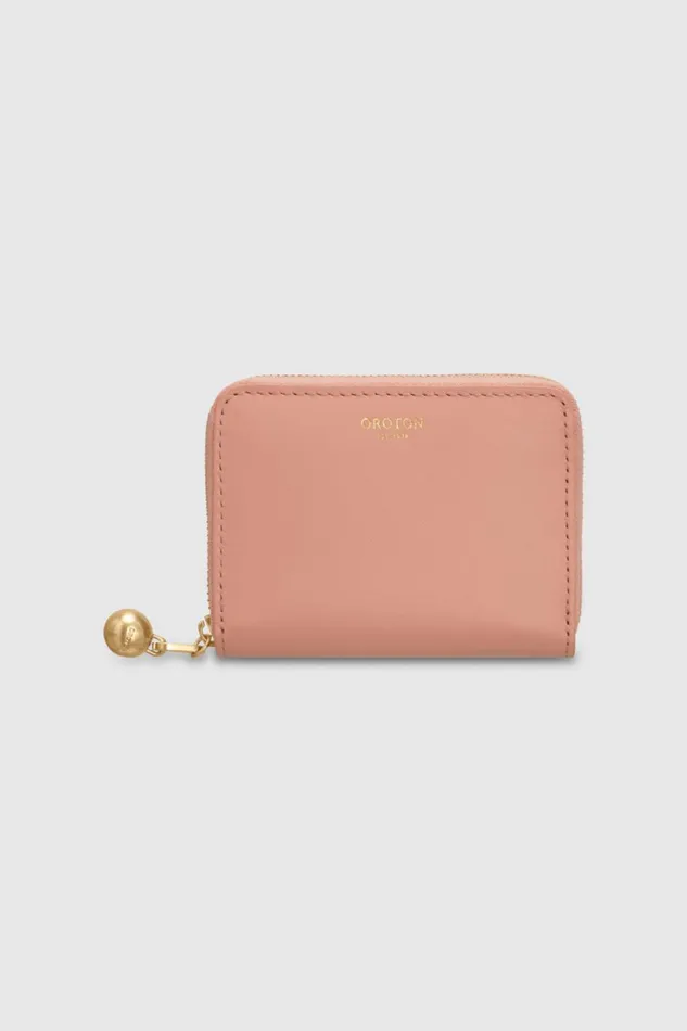 Oroton Clara Smooth Small Zip Wallet Rosewood Women Wallets