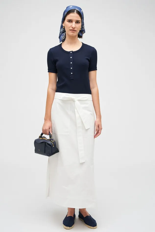 Oroton Clover Poplin Skirt White Women Skirts Oroton Clover Poplin Skirt White Women Skirts