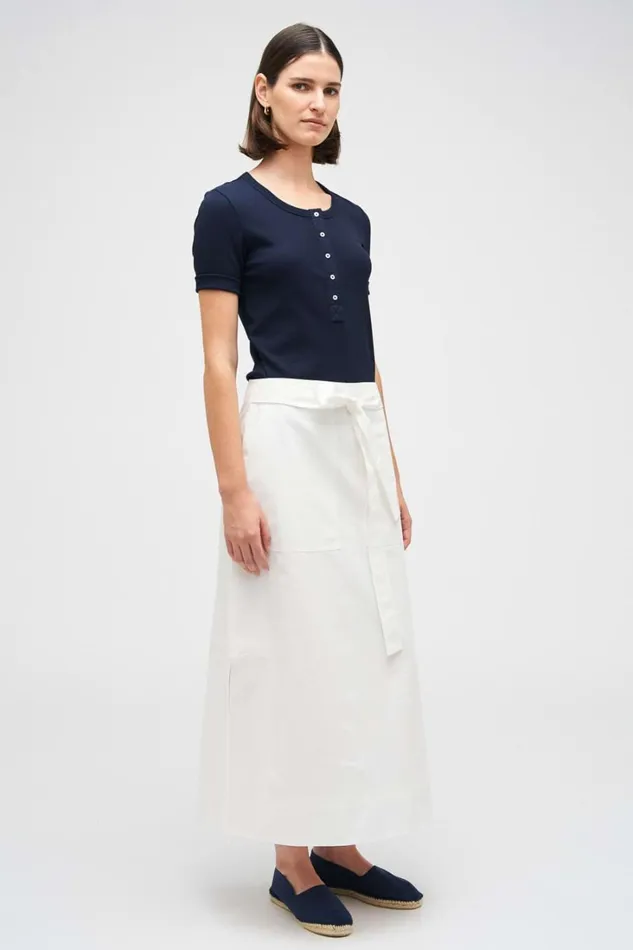 Oroton Clover Poplin Skirt White Women Skirts Oroton Clover Poplin Skirt White Women Skirts
