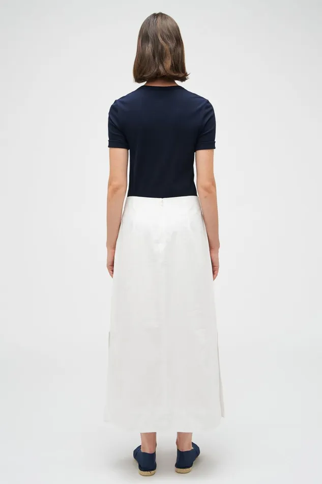 Oroton Clover Poplin Skirt White Women Skirts Oroton Clover Poplin Skirt White Women Skirts