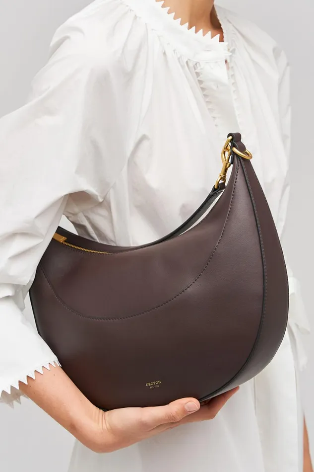 Oroton Florence Medium Hobo Mahogany Women Shoulder Oroton Florence Medium Hobo Mahogany Women Shoulder