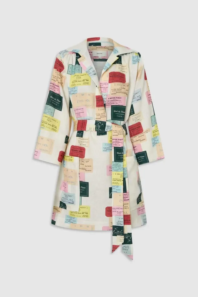 Oroton Invitation Print Tunic Dress Multi Women Dresses