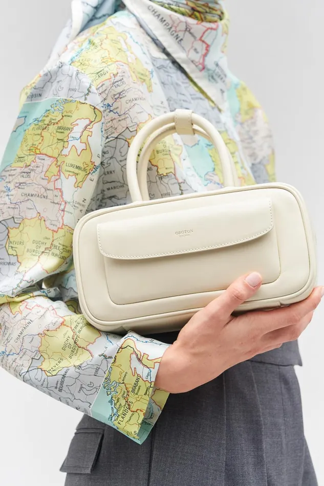 Oroton Izzie Small Bowler Clotted Cream Women Mini Bags Oroton Izzie Small Bowler Clotted Cream Women Mini Bags