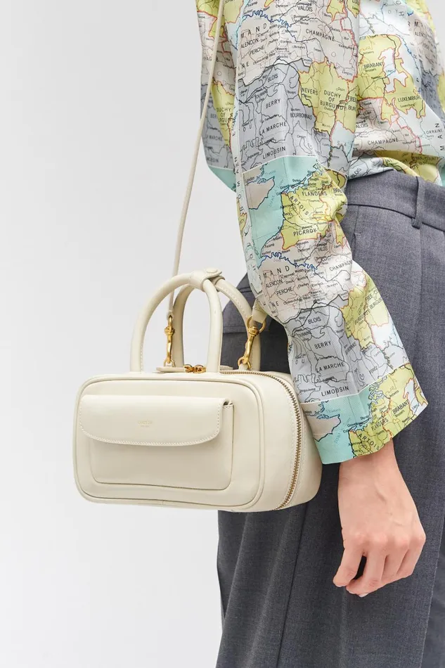 Oroton Izzie Small Bowler Clotted Cream Women Mini Bags Oroton Izzie Small Bowler Clotted Cream Women Mini Bags
