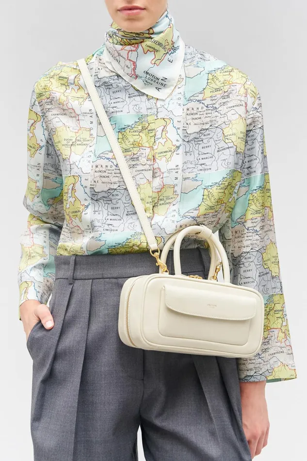 Oroton Izzie Small Bowler Clotted Cream Women Mini Bags Oroton Izzie Small Bowler Clotted Cream Women Mini Bags