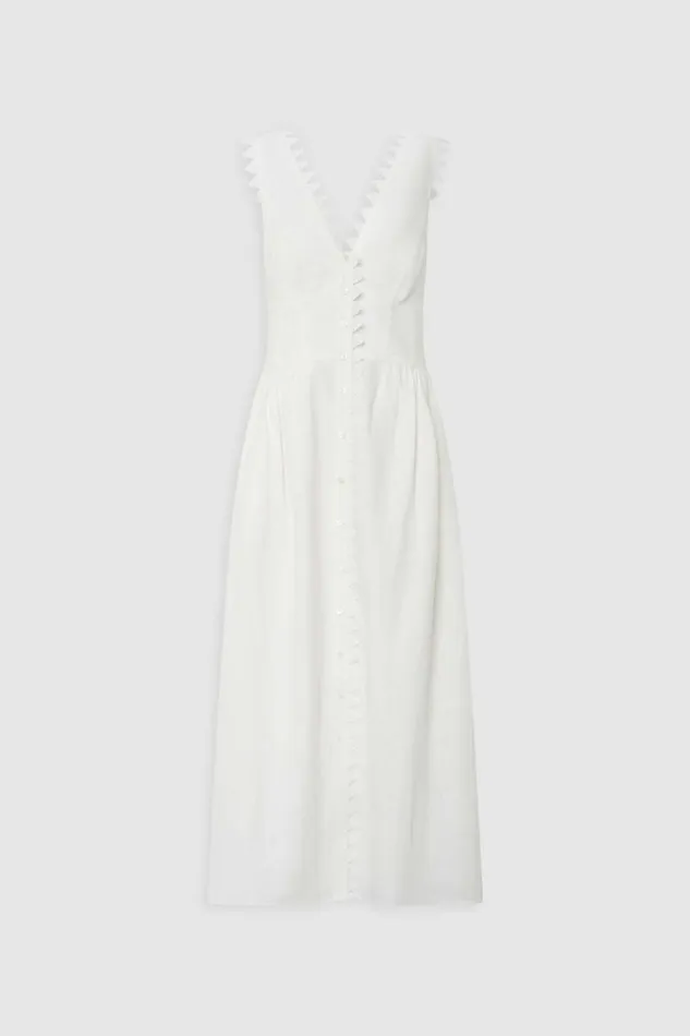 Oroton Lace Trim Apron Dress White Women Dresses