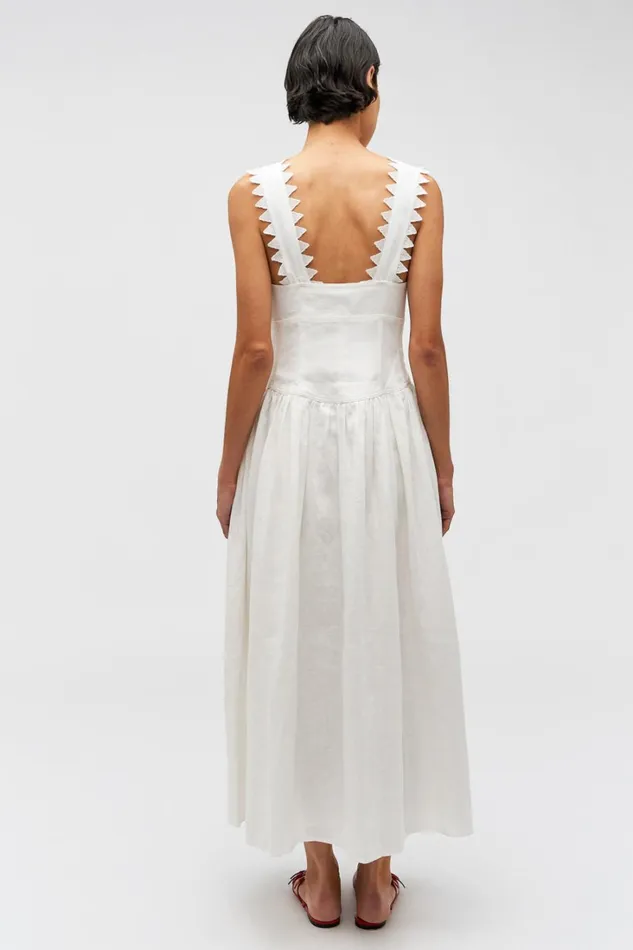 Oroton Lace Trim Apron Dress White Women Dresses Oroton Lace Trim Apron Dress White Women Dresses