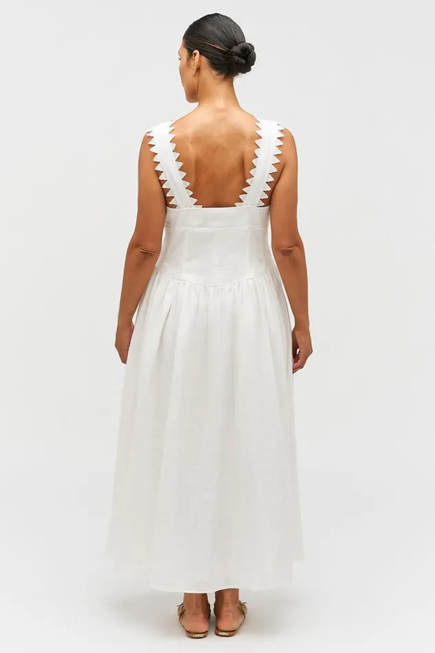 Oroton Lace Trim Apron Dress White Women Dresses Oroton Lace Trim Apron Dress White Women Dresses