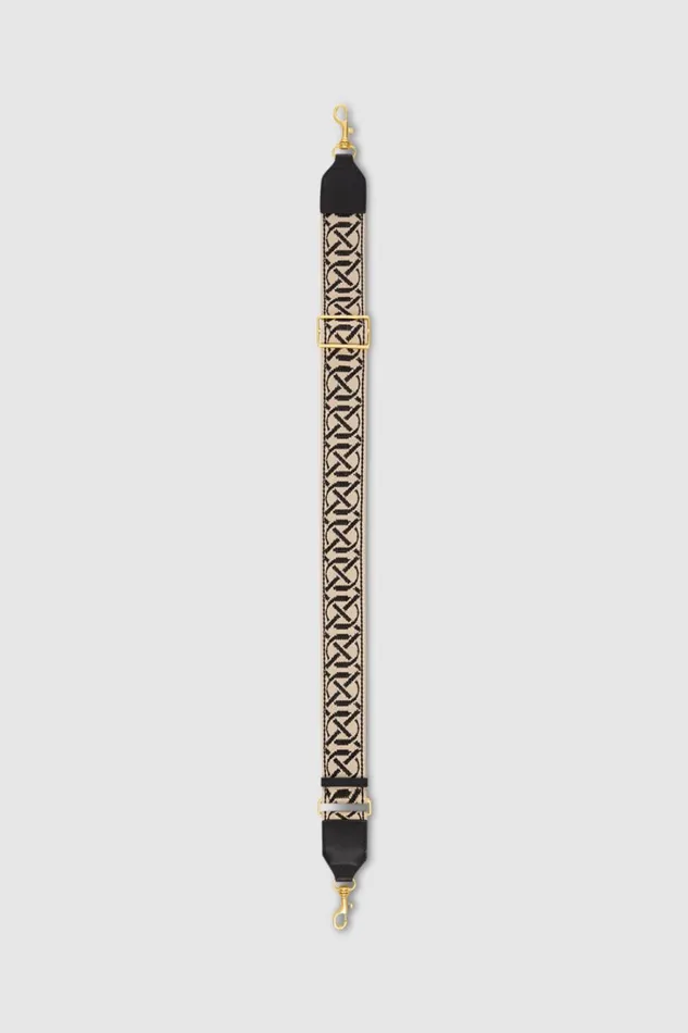 Oroton Logo Bag Strap Blacknatural Women Bag Straps Oroton Logo Bag Strap Blacknatural Women Bag Straps