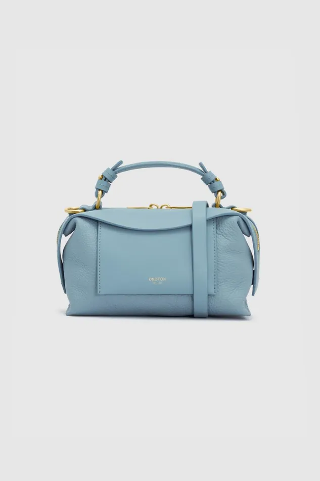 Oroton Mica Mini Bowler Steel Blue Women Mini Bags