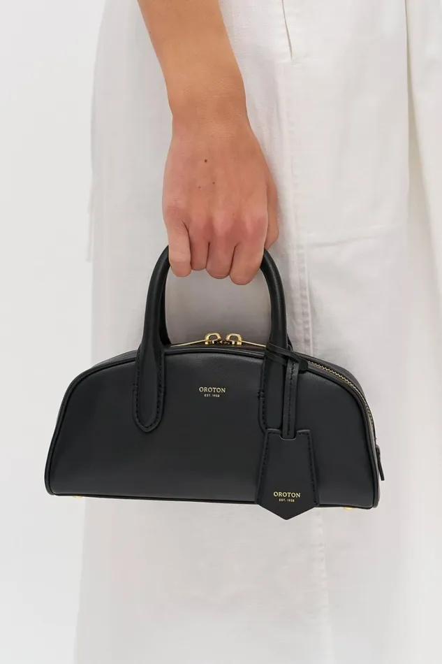Oroton Muse Mini Bowler Bag Black Women Shoulder Oroton Muse Mini Bowler Bag Black Women Shoulder