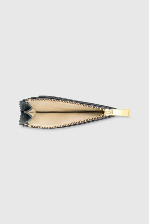 Oroton Scallop 4 Credit Card Mini Zip Pouch Slate Women Wallets Oroton Scallop 4 Credit Card Mini Zip Pouch Slate Women Wallets