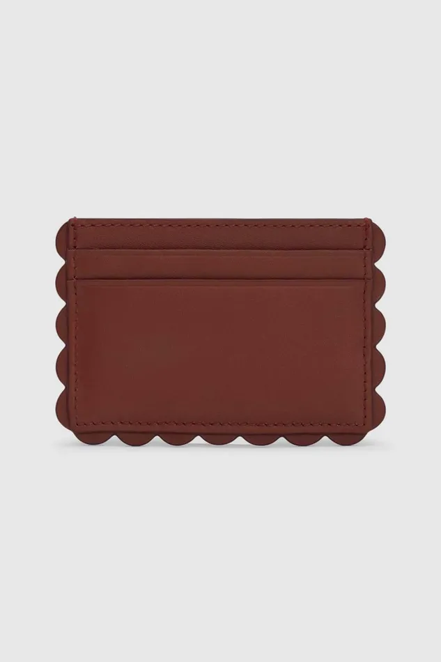 Oroton Scallop Card Sleeve Barn Red Women Wallets Oroton Scallop Card Sleeve Barn Red Women Wallets