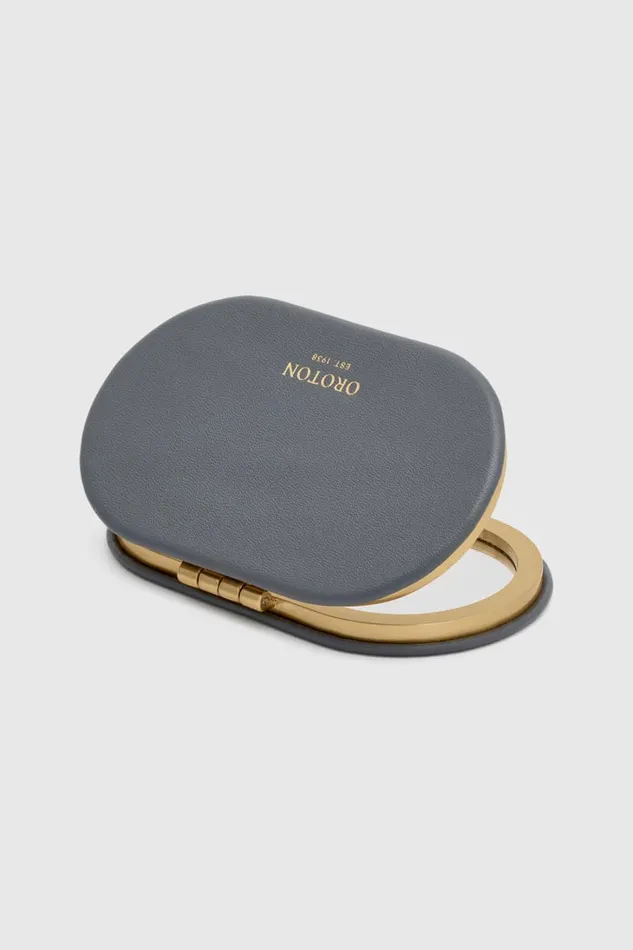 Oroton Scallop Mirror Slate Women Compact Mirrors