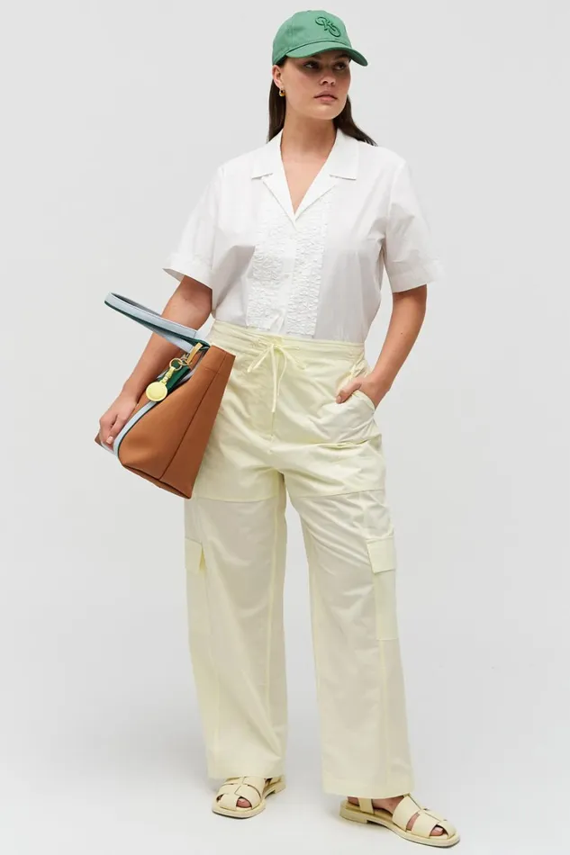 Oroton Scout Poplin Cargo Pant Lemon Women Pants Oroton Scout Poplin Cargo Pant Lemon Women Pants