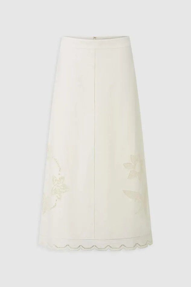 Oroton Table Cloth Lace Skirt Soft Cream Women Skirts