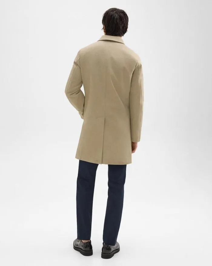 Outerwear Men Theory Car Coat In Cotton Twill Khaki Outerwear Men Theory Car Coat In Cotton Twill Khaki