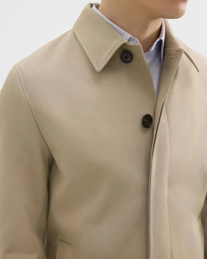 Outerwear Men Theory Car Coat In Cotton Twill Khaki Outerwear Men Theory Car Coat In Cotton Twill Khaki