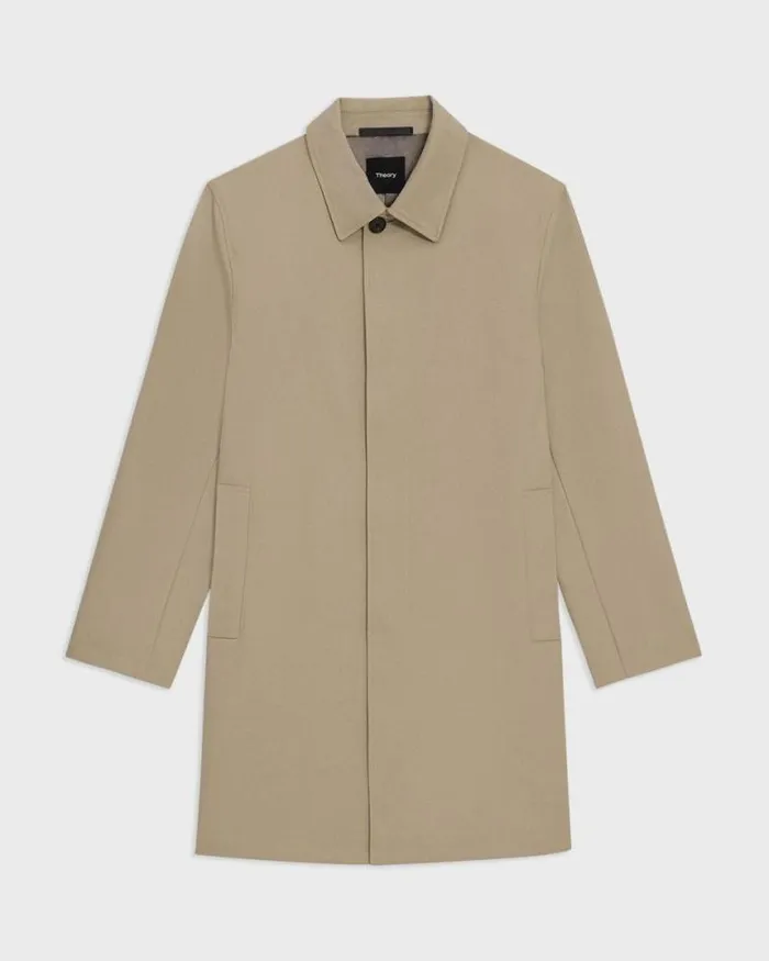 Outerwear Men Theory Car Coat In Cotton Twill Khaki Outerwear Men Theory Car Coat In Cotton Twill Khaki