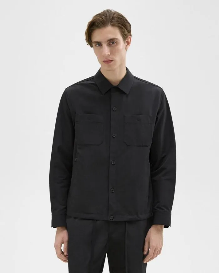 Outerwear Men Theory Shirt Jacket Black