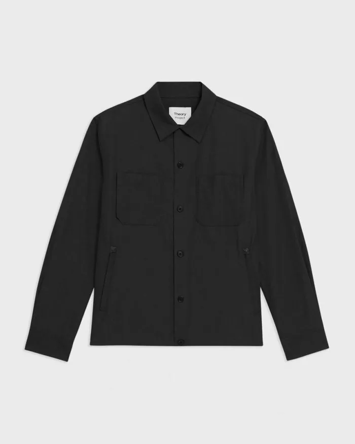 Outerwear Men Theory Shirt Jacket Black