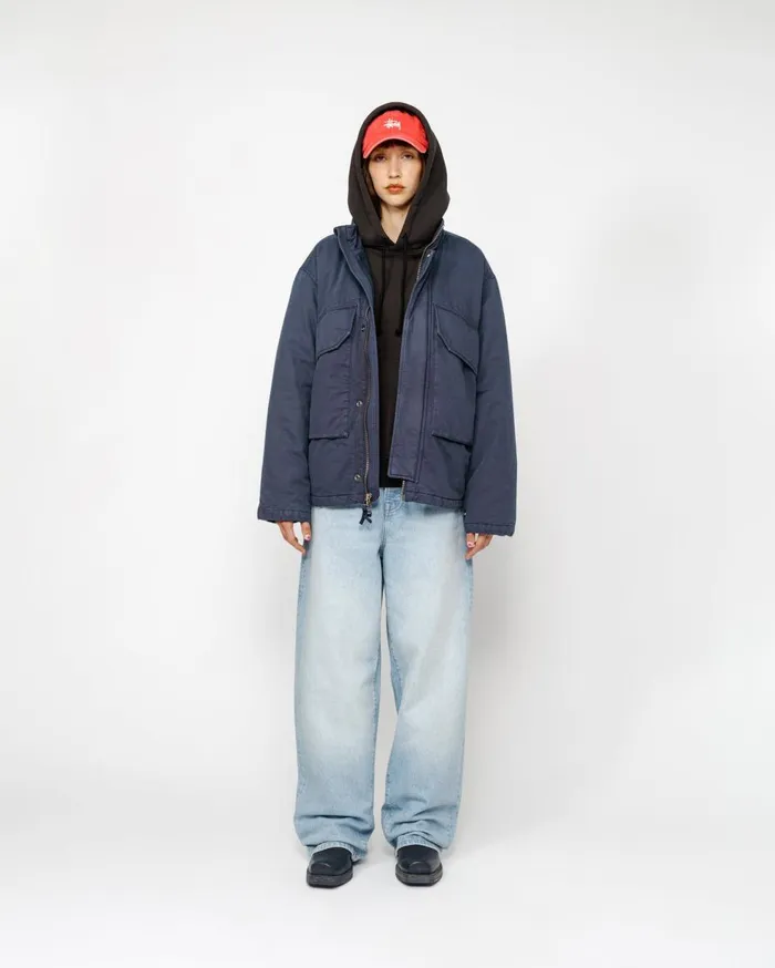Outerwear MenWomen Stussy INSULATED FIELD JACKET Navy