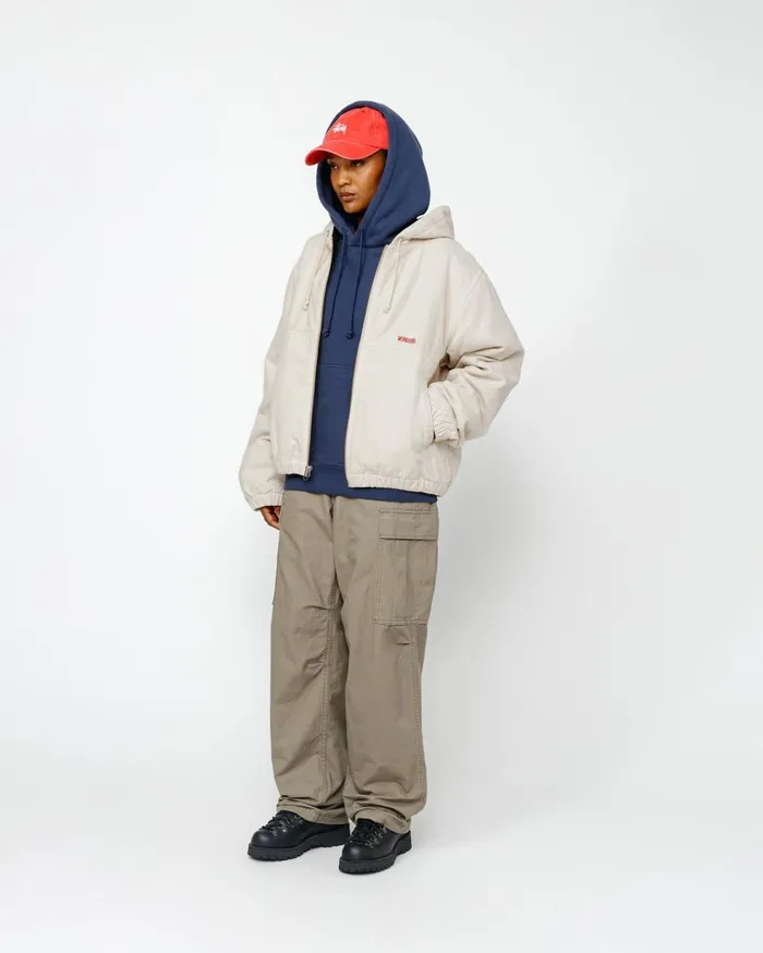 Outerwear MenWomen Stussy WORK JACKET INSULATED CANVAS Bone